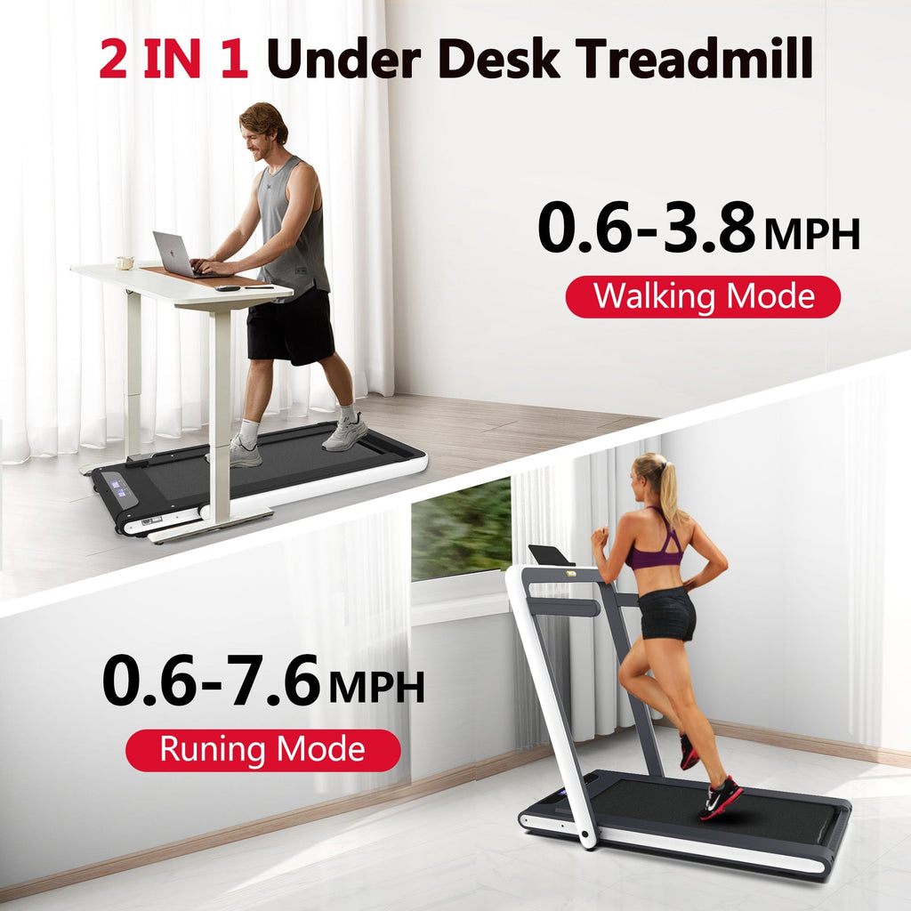 2 in 1 Under Desk Treadmill 2.5HP Folding Electric Machine